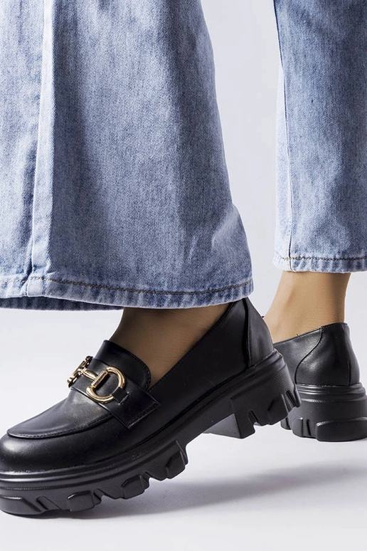 Schwarze Mason-Schnallenschuhe