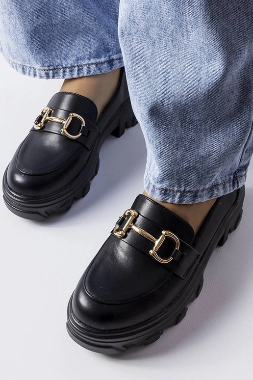 Schwarze Mason-Schnallenschuhe