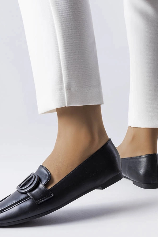 Schwarze Loafer mit Poissonnier-Schnalle