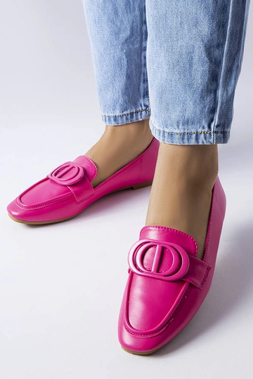 Rosa Loafer mit Poissonnier-Schnalle