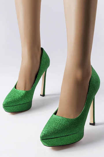 Grüne Proulx-Pumps mit Glitzer