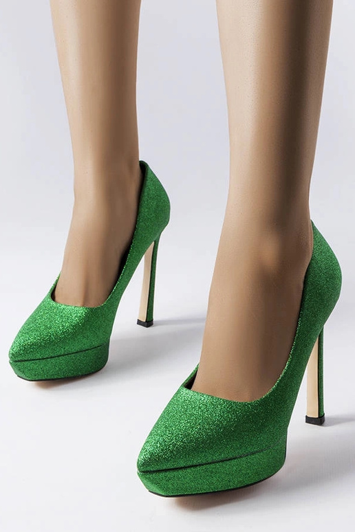 Grüne Proulx-Pumps mit Glitzer