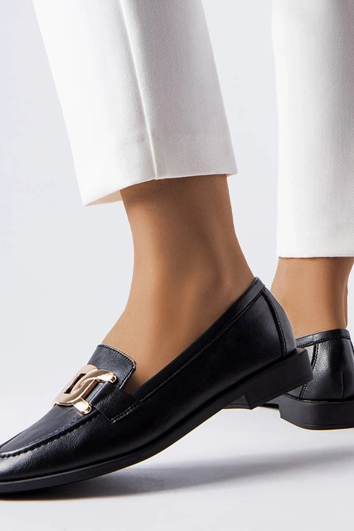 Schwarze Loafer mit Schnalle „Henrique“