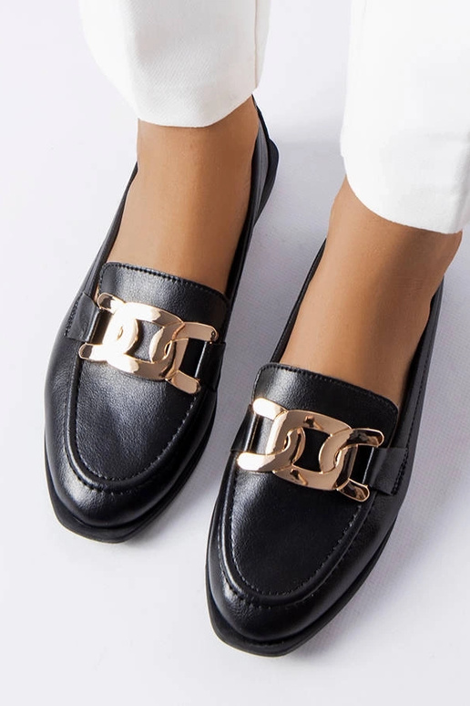 Schwarze Loafer mit Schnalle „Henrique“