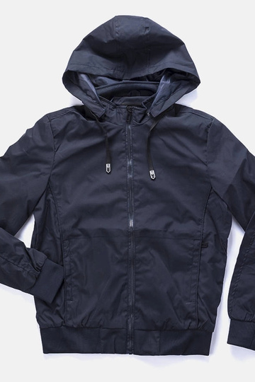 Brault Windjacke für Herren mit Kapuze, Marineblau