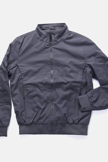 Graue Stehkragenjacke für...