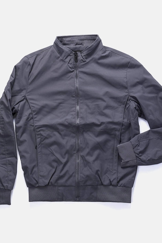 Graue Stehkragenjacke für Herren von...