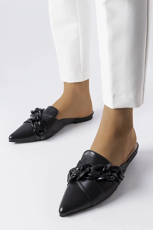 Schwarze elegante Flip-Flops mit...