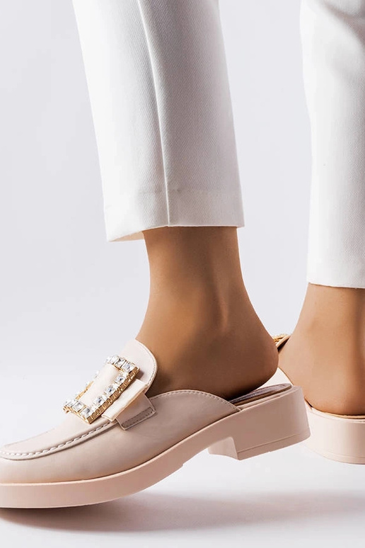 Beige Flip-Flops mit geschlossener...