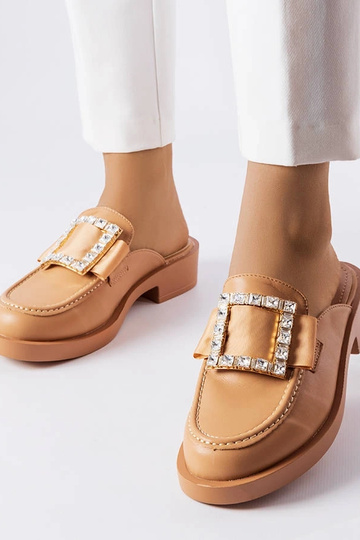 Braune Flip-Flops mit geschlossener Spitze Columbus