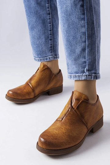 Seymour – Braune Slip-On-Halbstiefel mit Lochmuster