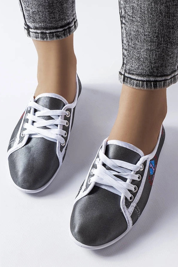 Graue Woodstock Sneakers für Damen 2