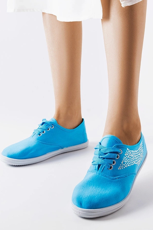 Blaue Sneakers mit Strasssteinen Godfrey
