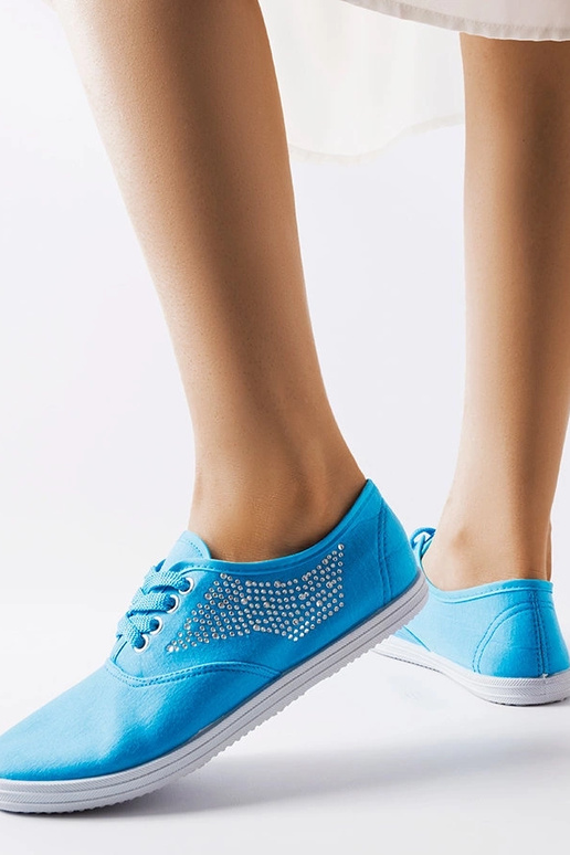 Blaue Sneakers mit Strasssteinen Godfrey