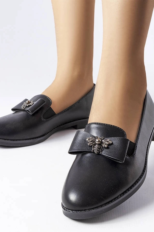 Schwarze dekorative Loafer Ila