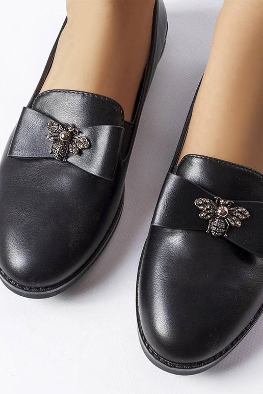 Schwarze dekorative Loafer Ila