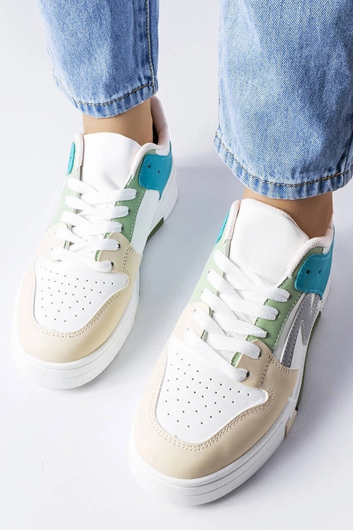 Beige und blaue Plateauschuhe von Harter Beige und blaue Plateauschuhe von Harter