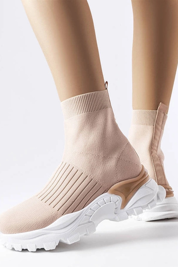 Beige Sneaker mit elastischem Obermaterial Antonio