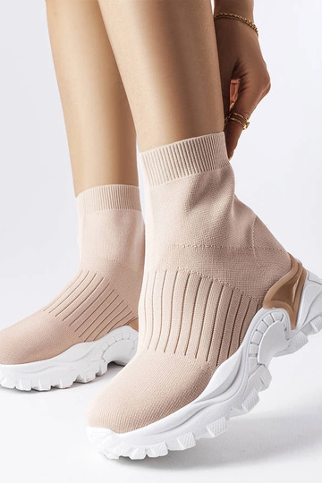Beige Sneaker mit elastischem Obermaterial Antonio 2