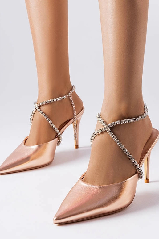 Goldfarbene Pantoletten „Drainer“ mit...