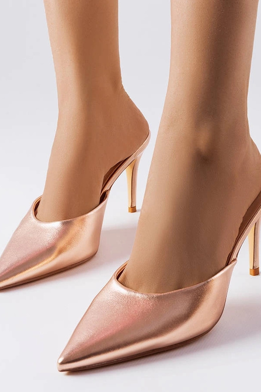 Goldfarbene Pantoletten „Drainer“ mit...