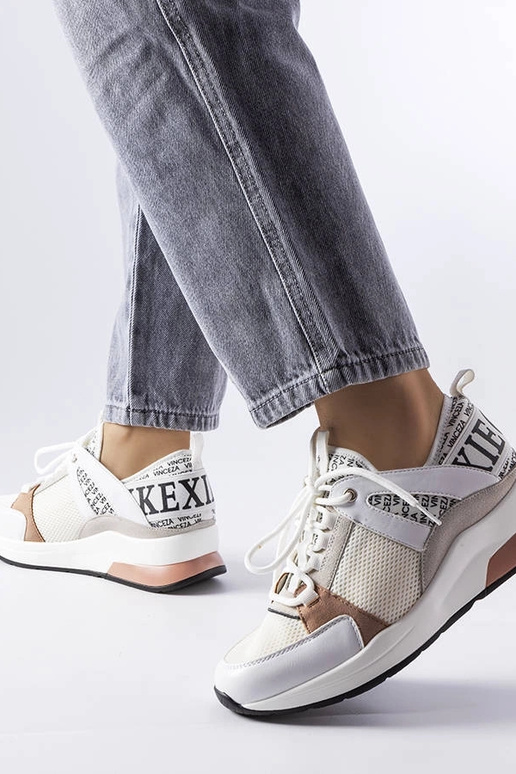 Weiße und rosa Sneaker Vinceza