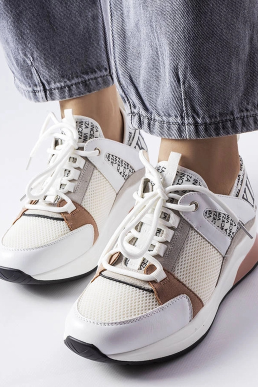 Weiße und rosa Sneaker Vinceza