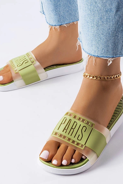 Grüne Flip-Flops „Paris“ aus Gummi