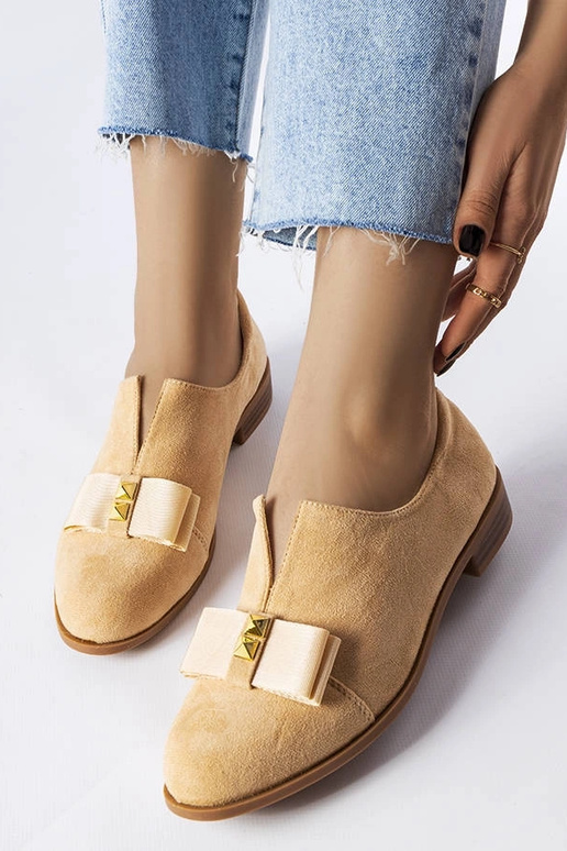 Beige Schuhe mit Schleife aus Pappel