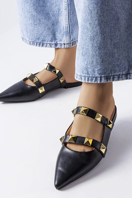 Schwarze Flip-Flops mit spitzer... Schwarze Flip-Flops mit spitzer...