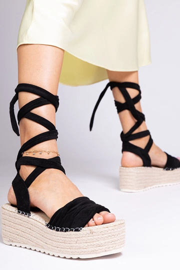 Schwarze Plateau-Espadrilles von Loiseau 2