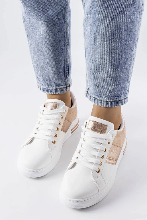 Weiße Sneakers mit rosa Einsätzen Deans Weiße Sneakers mit rosa Einsätzen Deans