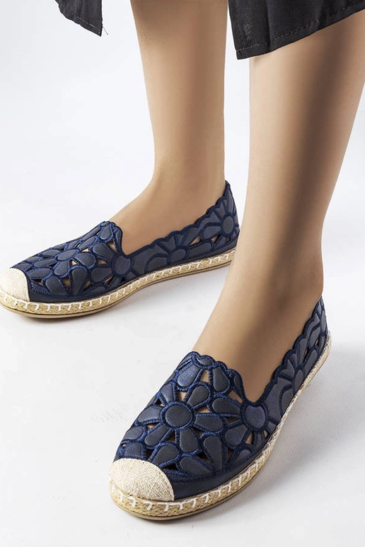Marineblaue durchbrochene Espadrilles...