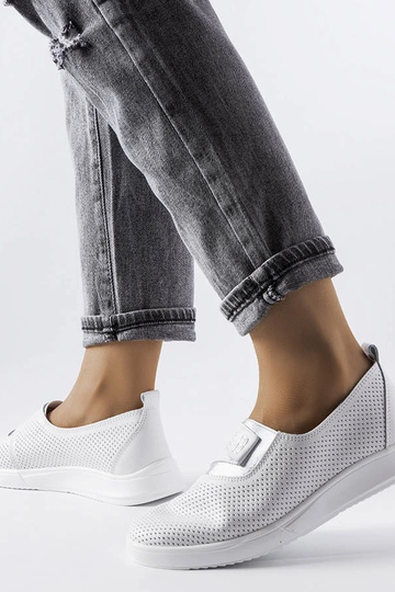 Ethels – Weiße Sneakers aus perforiertem Leder 2