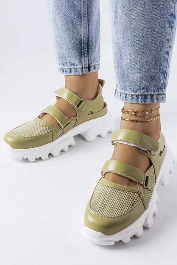 Grüne Sneaker mit massiver... 2