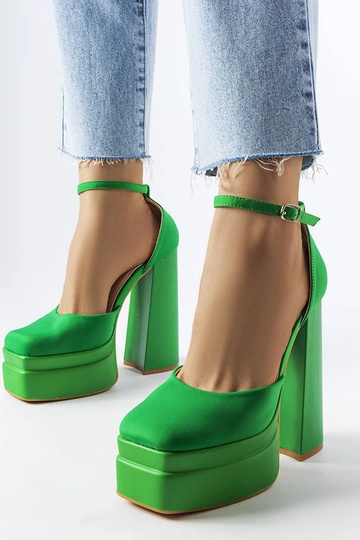 Grüne High Heels auf hohem Pfennigabsatz, „Romines"