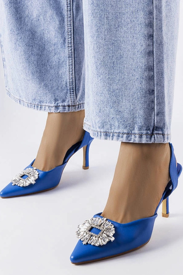 Blaue Strass-Pumps Moïse