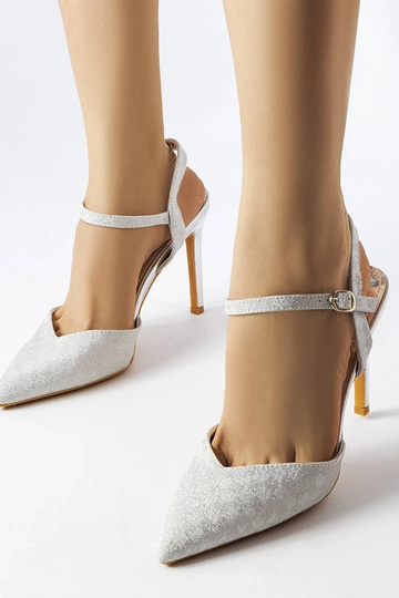 Silberglänzende Gallia-Pumps 2