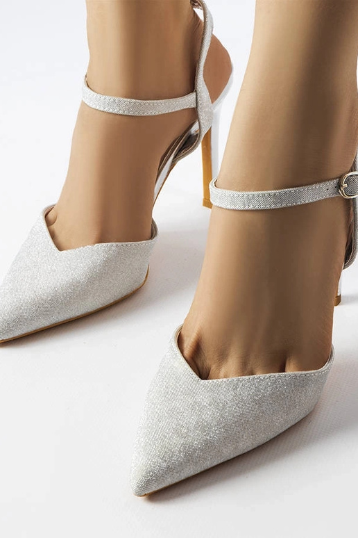 Silberglänzende Gallia-Pumps