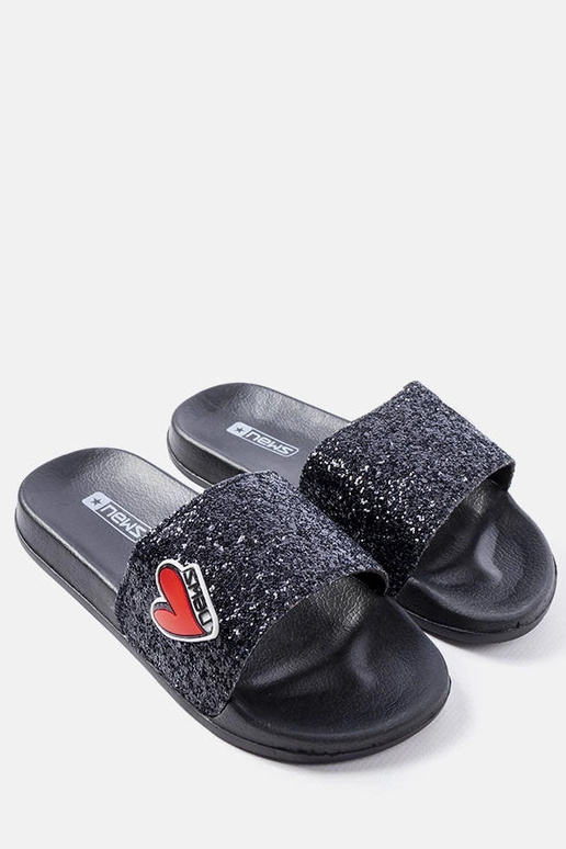 Boncoeur Schwarze Glitzer-Flip-Flops... Boncoeur Schwarze Glitzer-Flip-Flops...