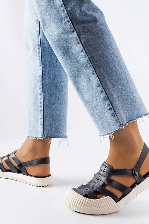 Schwarze Canton-Sandalen aus Gummi Schwarze Canton-Sandalen aus Gummi