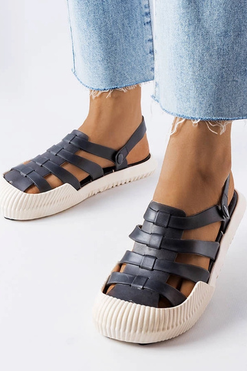 Schwarze Canton-Sandalen aus Gummi 2