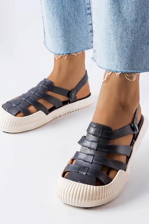 Schwarze Canton-Sandalen aus Gummi Schwarze Canton-Sandalen aus Gummi