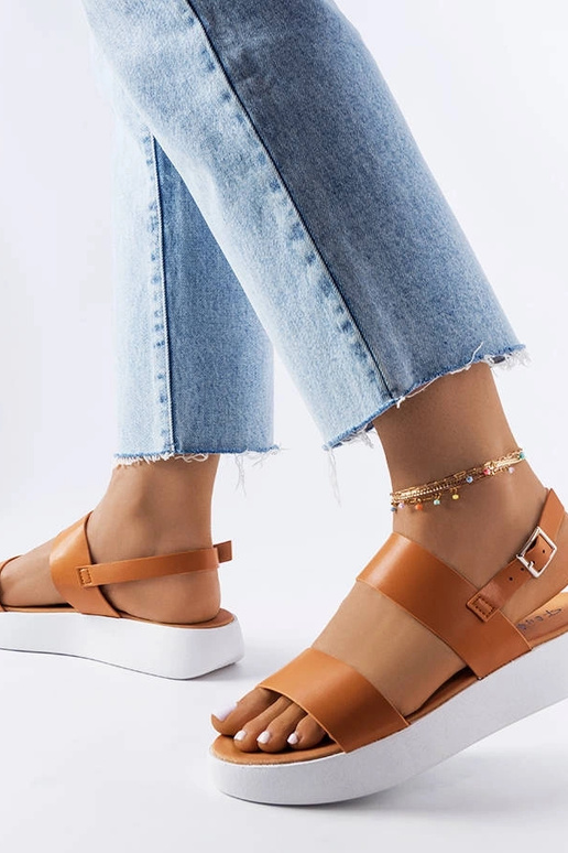 Braune Plateausandalen „Isaac“