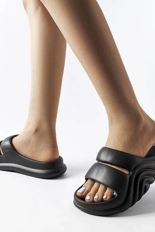 Schwarze Flip-Flops aus Gummi „Geneve“