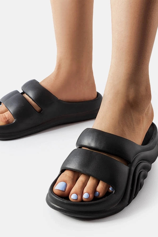 Schwarze Flip-Flops aus Gummi „Geneve“