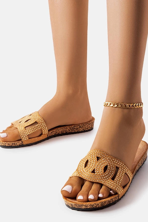 Braune Flip-Flops verziert mit... Braune Flip-Flops verziert mit...