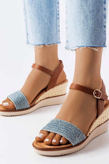 Blaue Miami Keilsandalen 2
