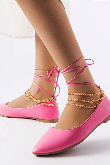 Rosa Ballerinas mit Zierschließe Donat