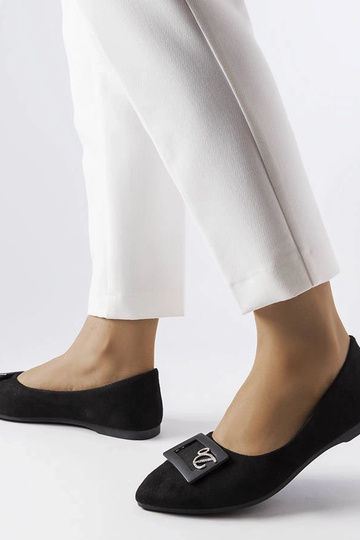 Schwarze Ballerinas mit Zirkonen verziert Fleming